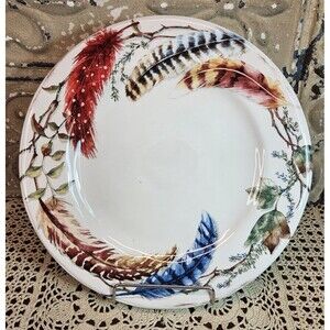 Beautiful Pier 1 Imports Ironstone Feather Branch Pattern Salad Plate 8.75"